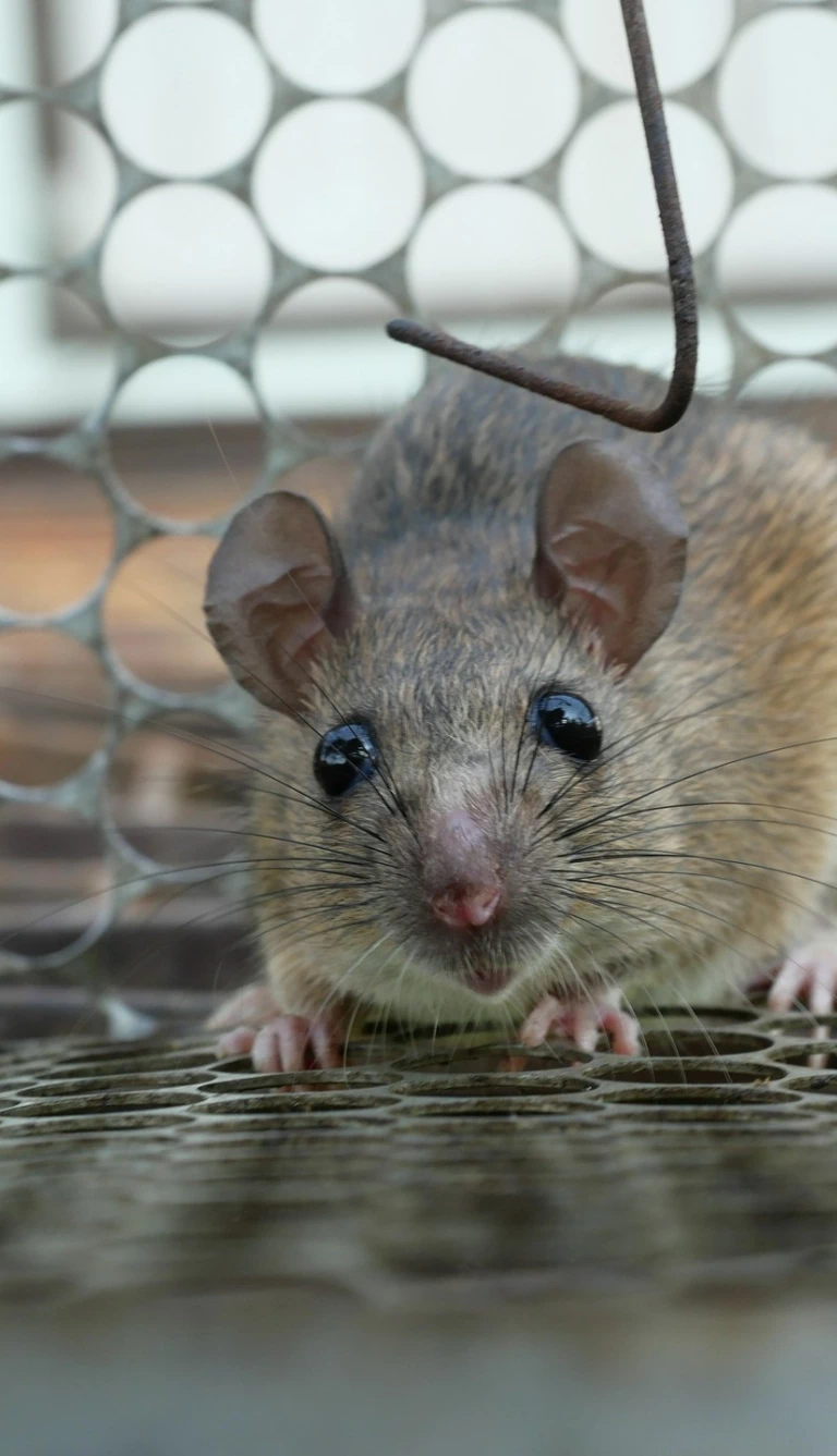 Mysz w metalowej klatce